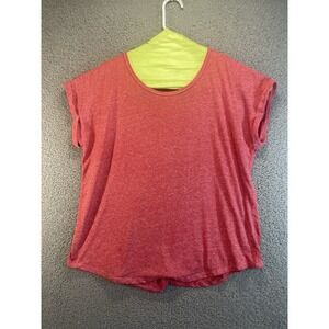 LA THREADS  Short Sleeve Shirt Women's. Large‎ Red.  Casual.